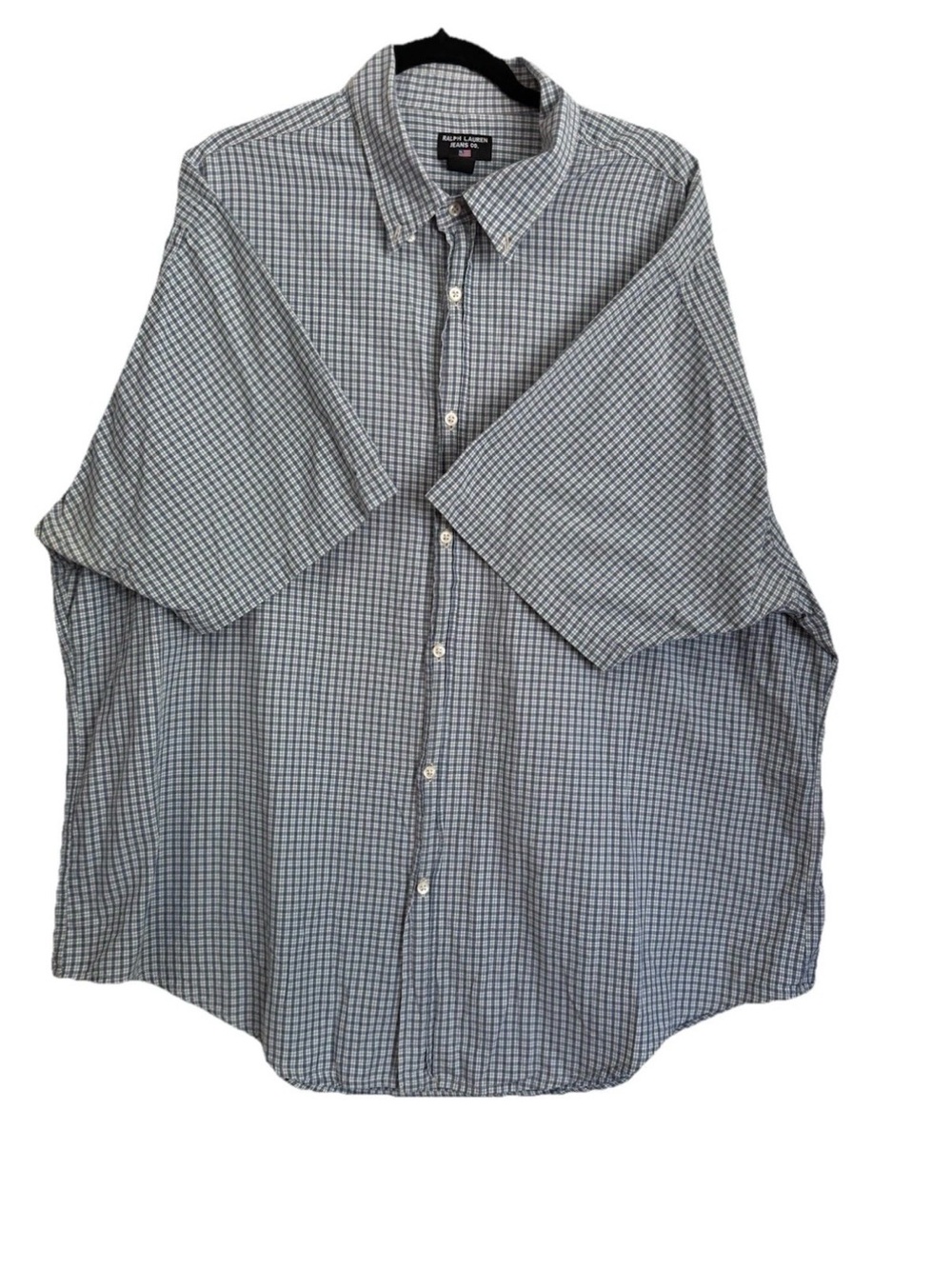 Ralph Lauren Men’s Blue and White Check Button-Down Shirt